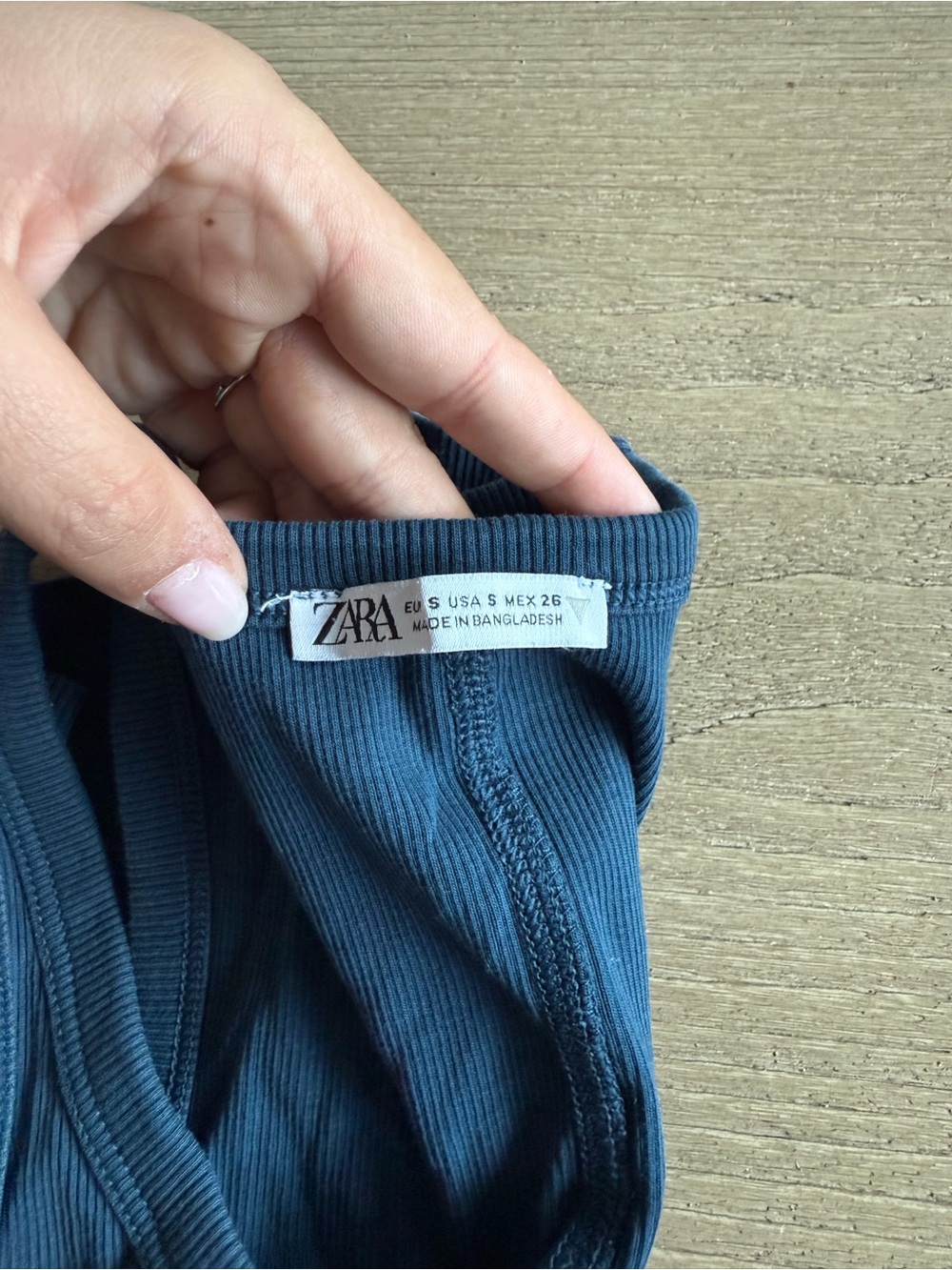Zara Teal Ribbed Scoop Neck Tank Top - Picture 5 of 5